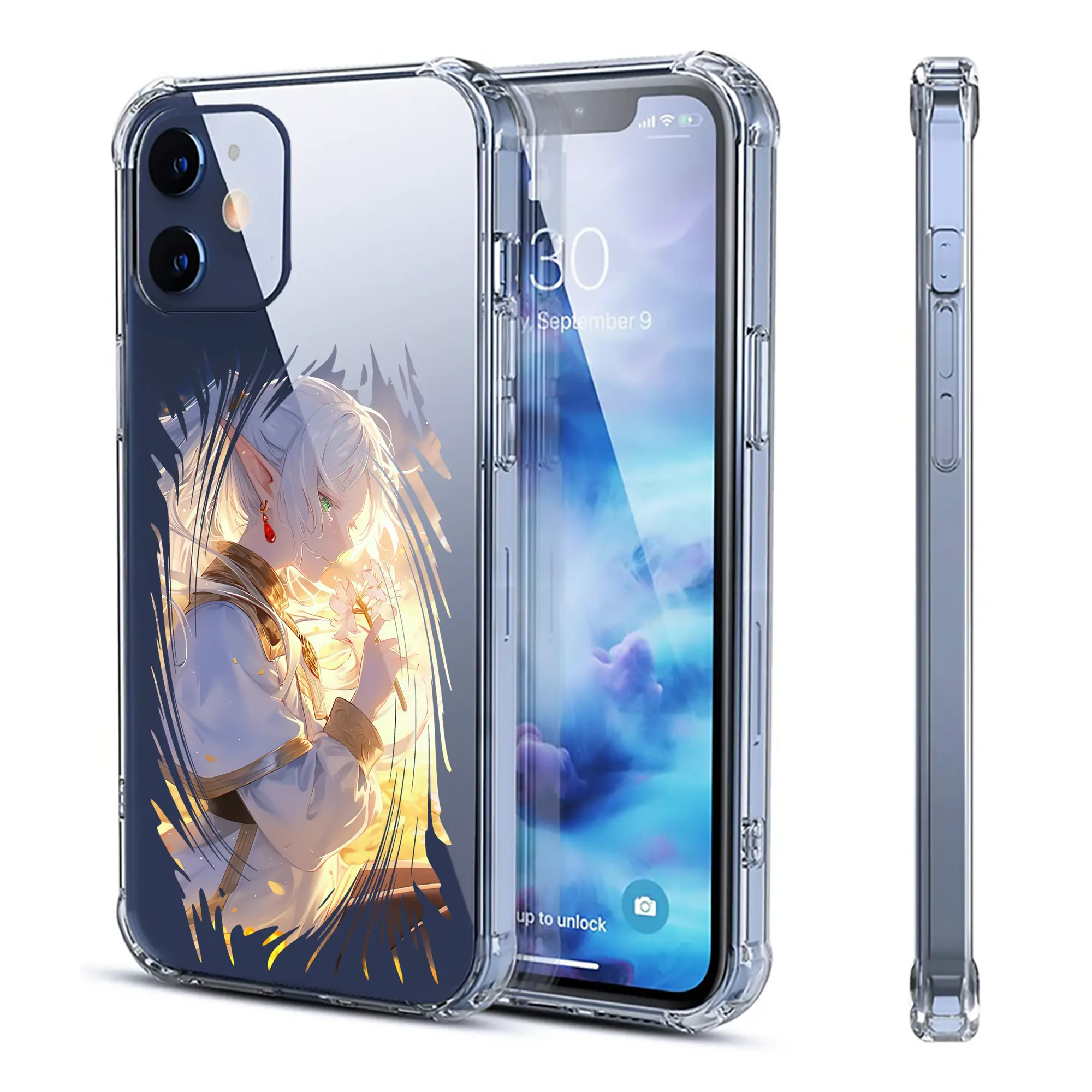 葬送のフリーレン（Frieren） グッズ,フリーレン（Frieren） - IPhone 12シリーズ対応 ・ 透明スマホケース ・ クリアソフトケース ・ TPU素材 ・ 耐衝撃 ・ 高密着 ・ 防汚 防指紋 ・ 簡単着脱